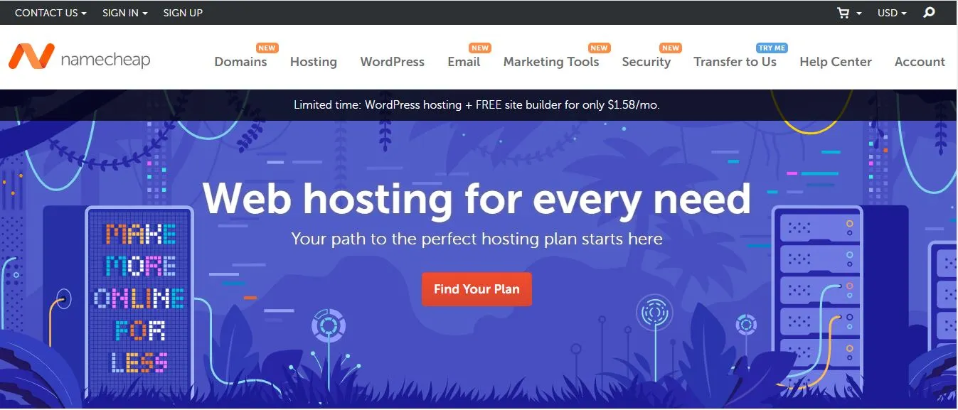namechheap - Web Hosting for Restaurants
