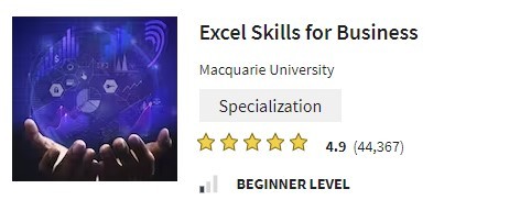 coursera black friday deals Excel Skills for Business